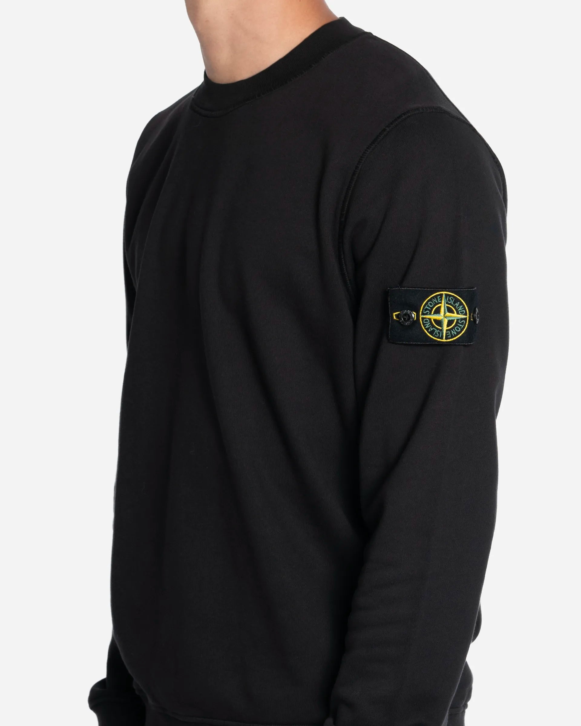 Sweat-Shirt Ras-du-Cou avec Manches Raglan Noir