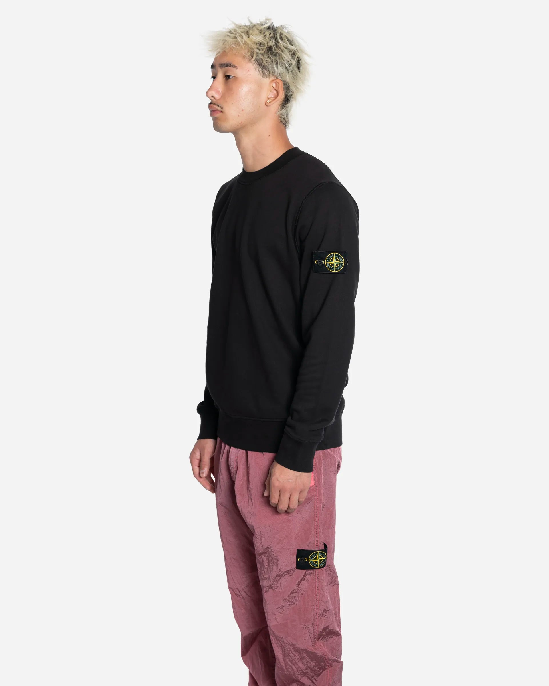 Sweat-Shirt Ras-du-Cou avec Manches Raglan Noir
