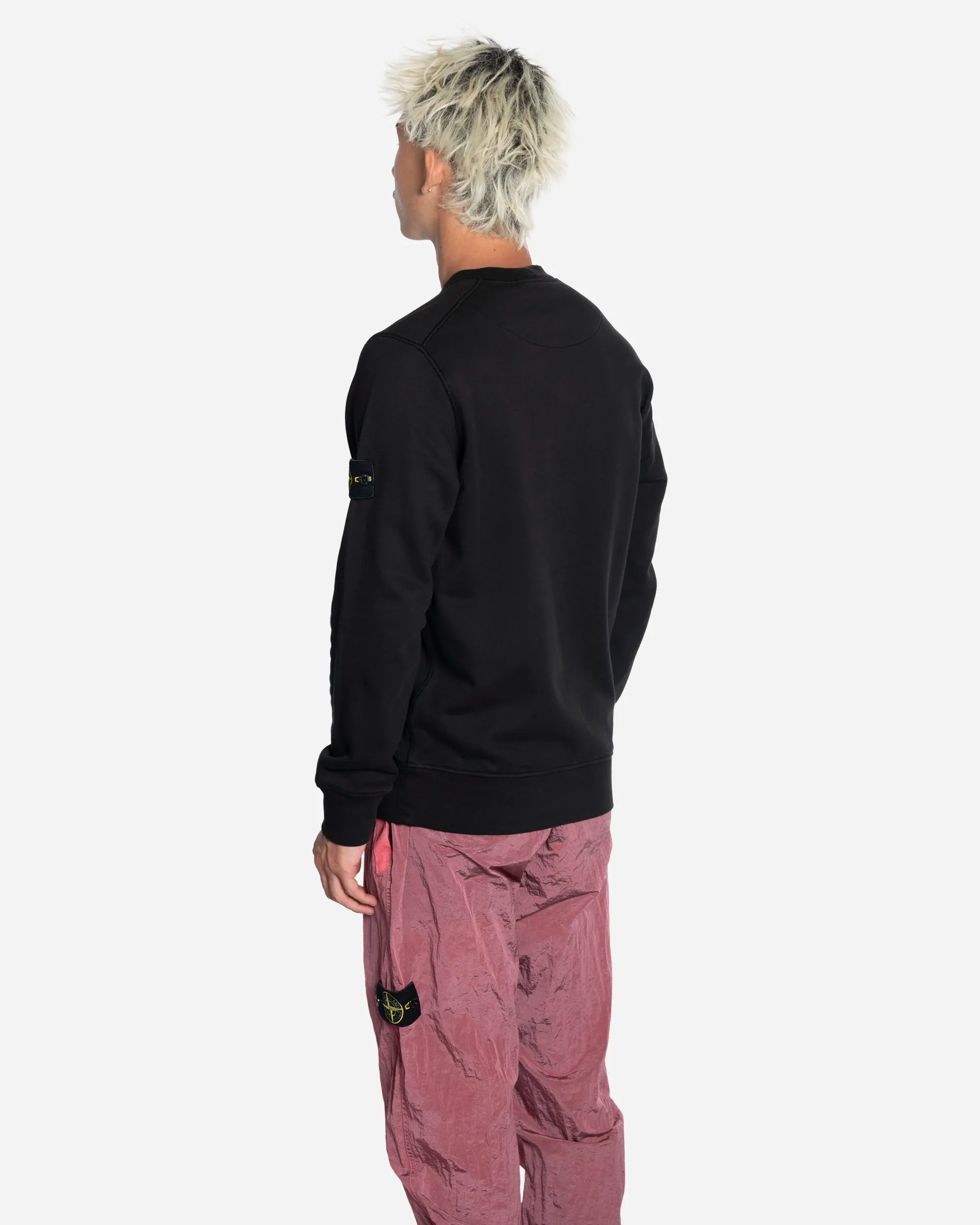 Sweat-Shirt Ras-du-Cou avec Manches Raglan Noir