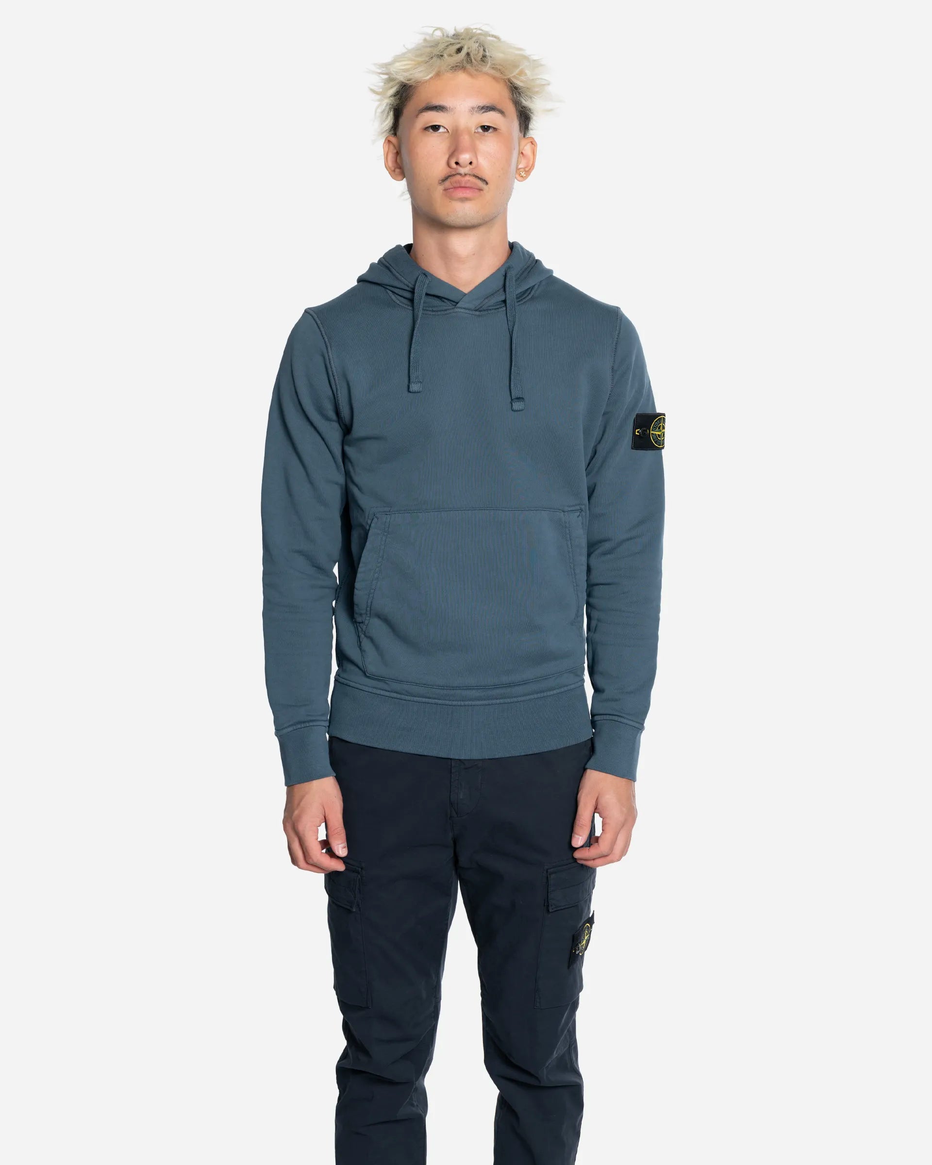 Sweat-Shirt à Capuche en Molleton Slate Blue