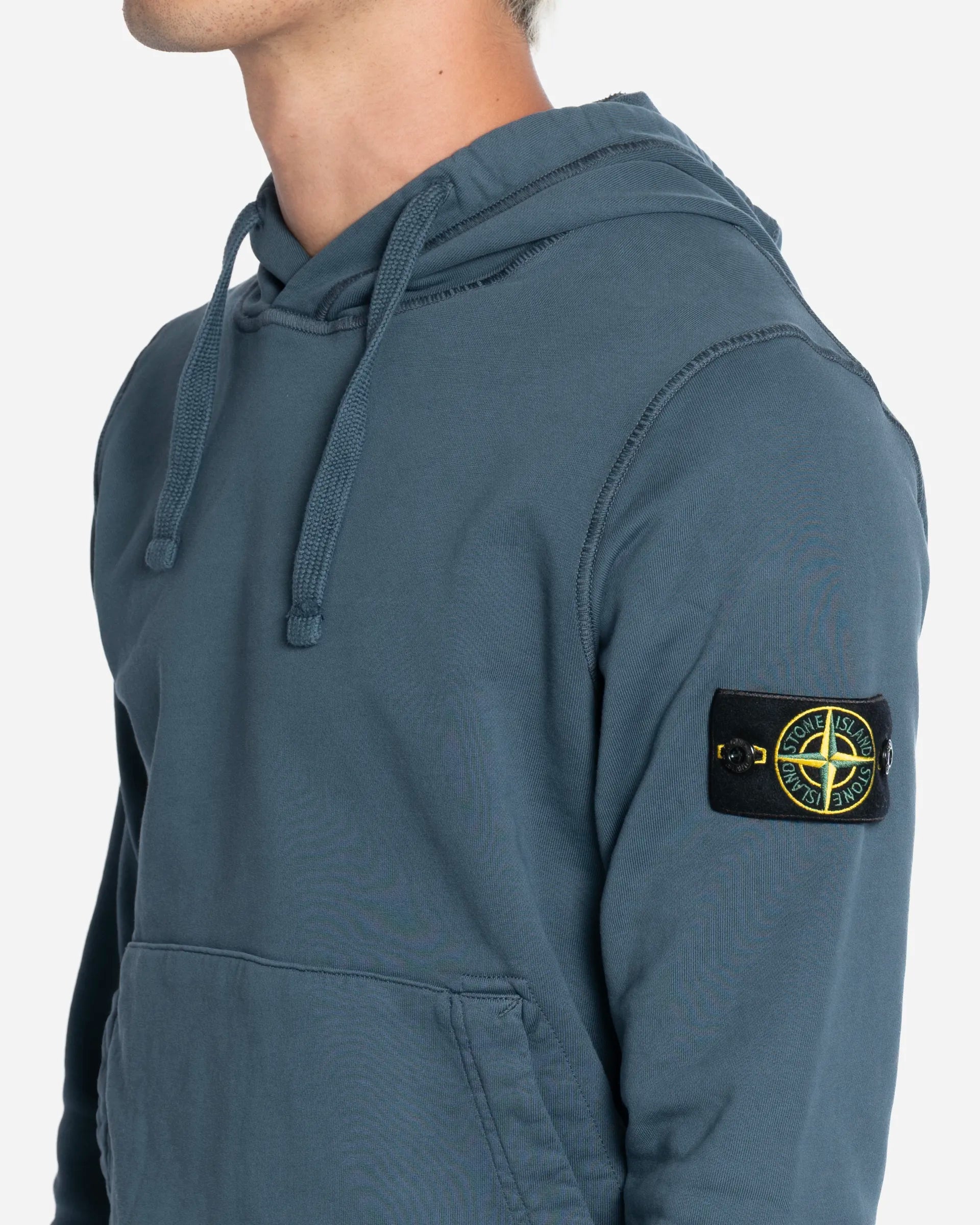 Sweat-Shirt à Capuche en Molleton Slate Blue