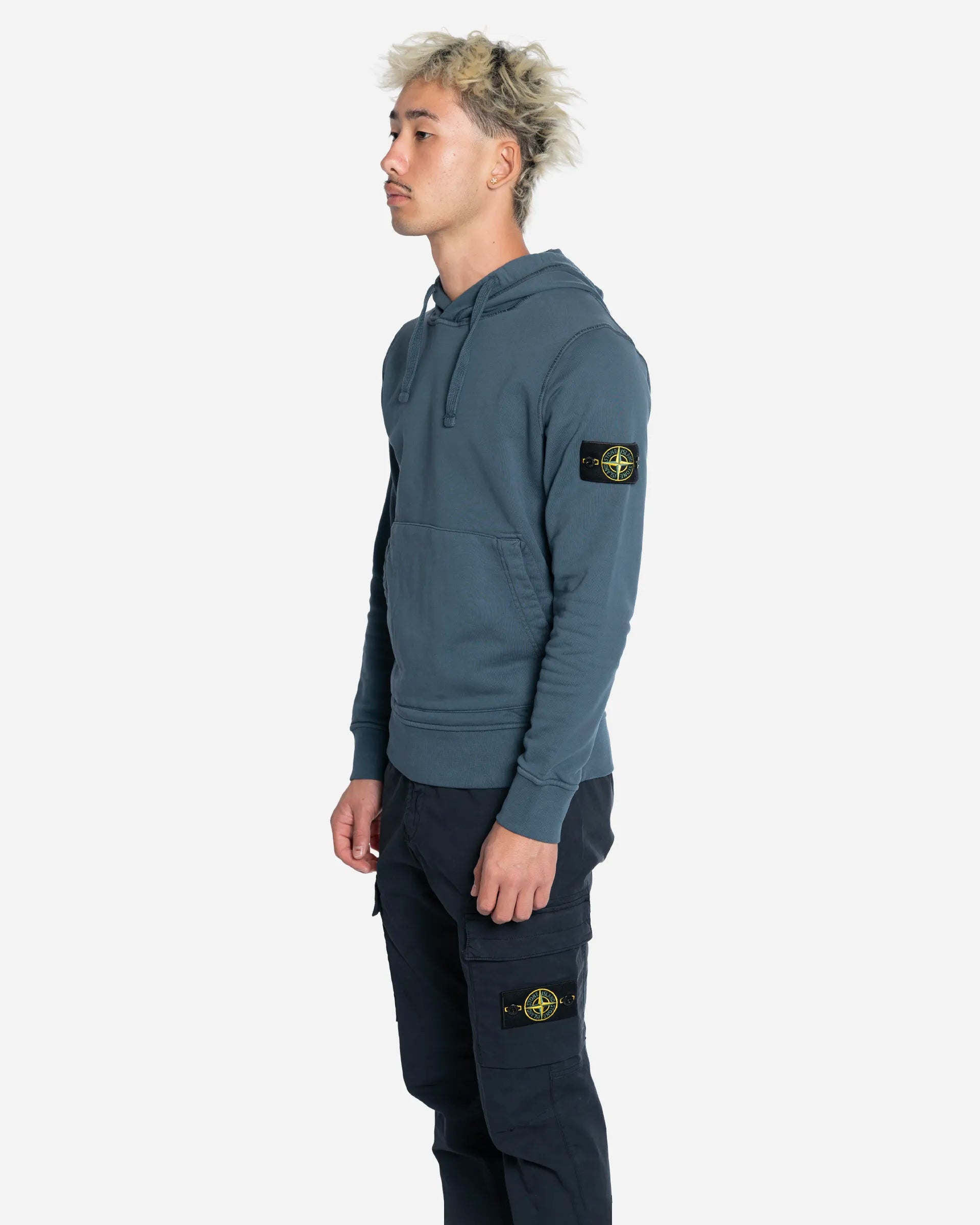 Sweat-Shirt à Capuche en Molleton Slate Blue
