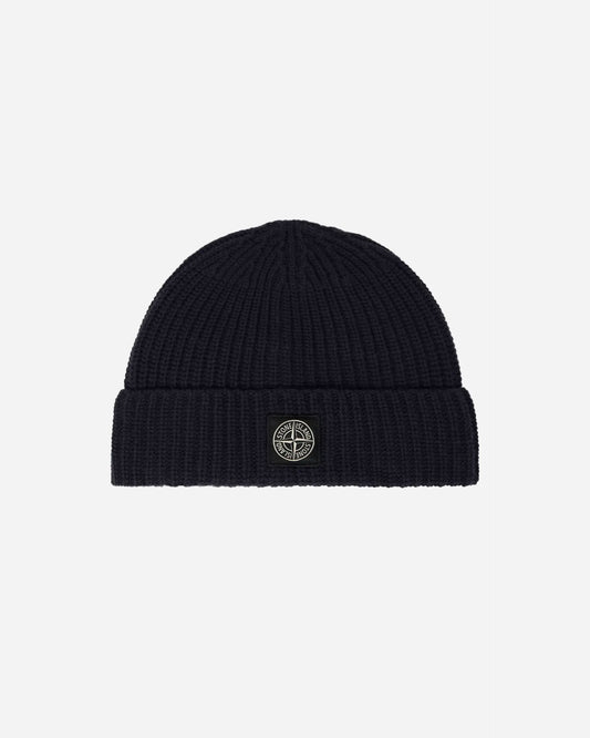 Bonnet en Maille Côtelée avec Patch Compass Navy Blue
