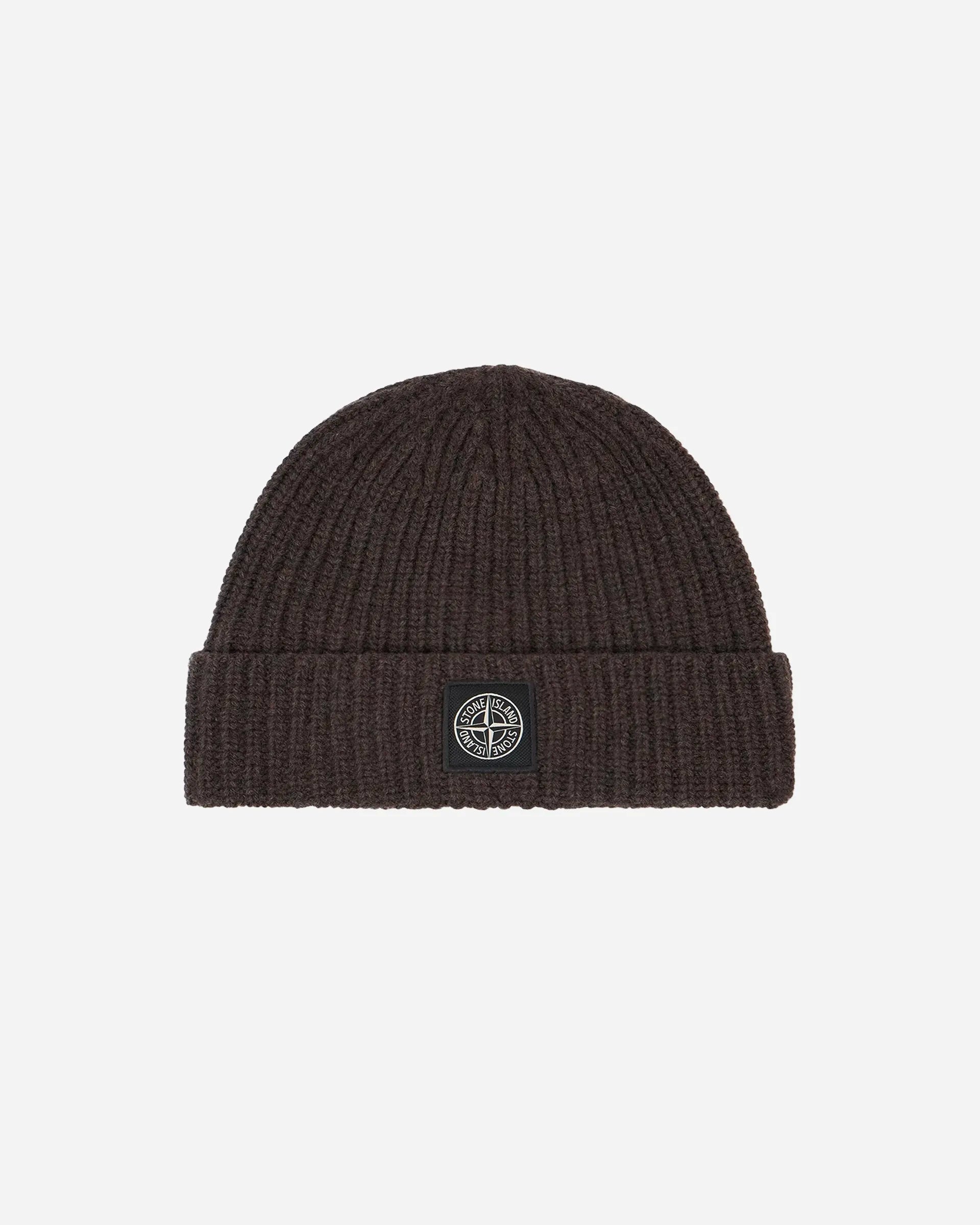 Bonnet en Maille Côtelée avec Patch Compass Grey Melange