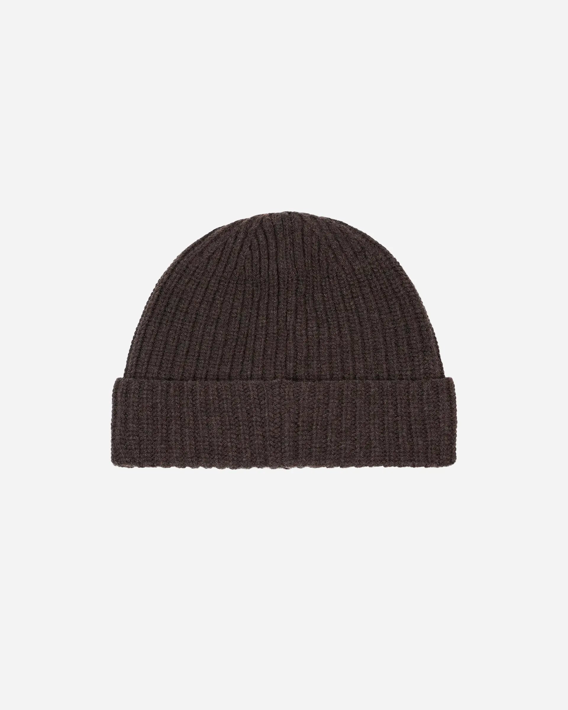 Bonnet en Maille Côtelée avec Patch Compass Grey Melange