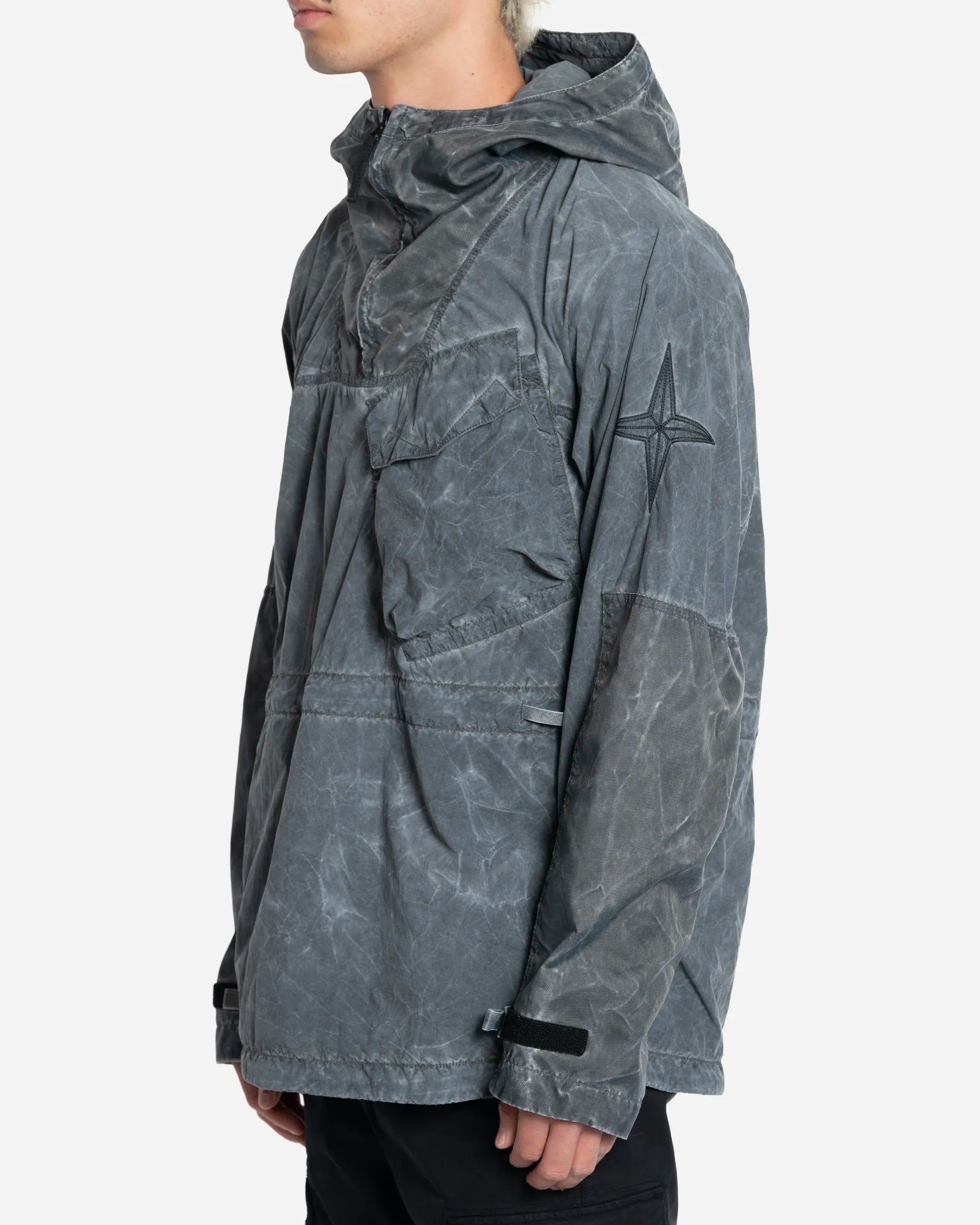 Veste à Capuche en Toile de Nylon Enduite
