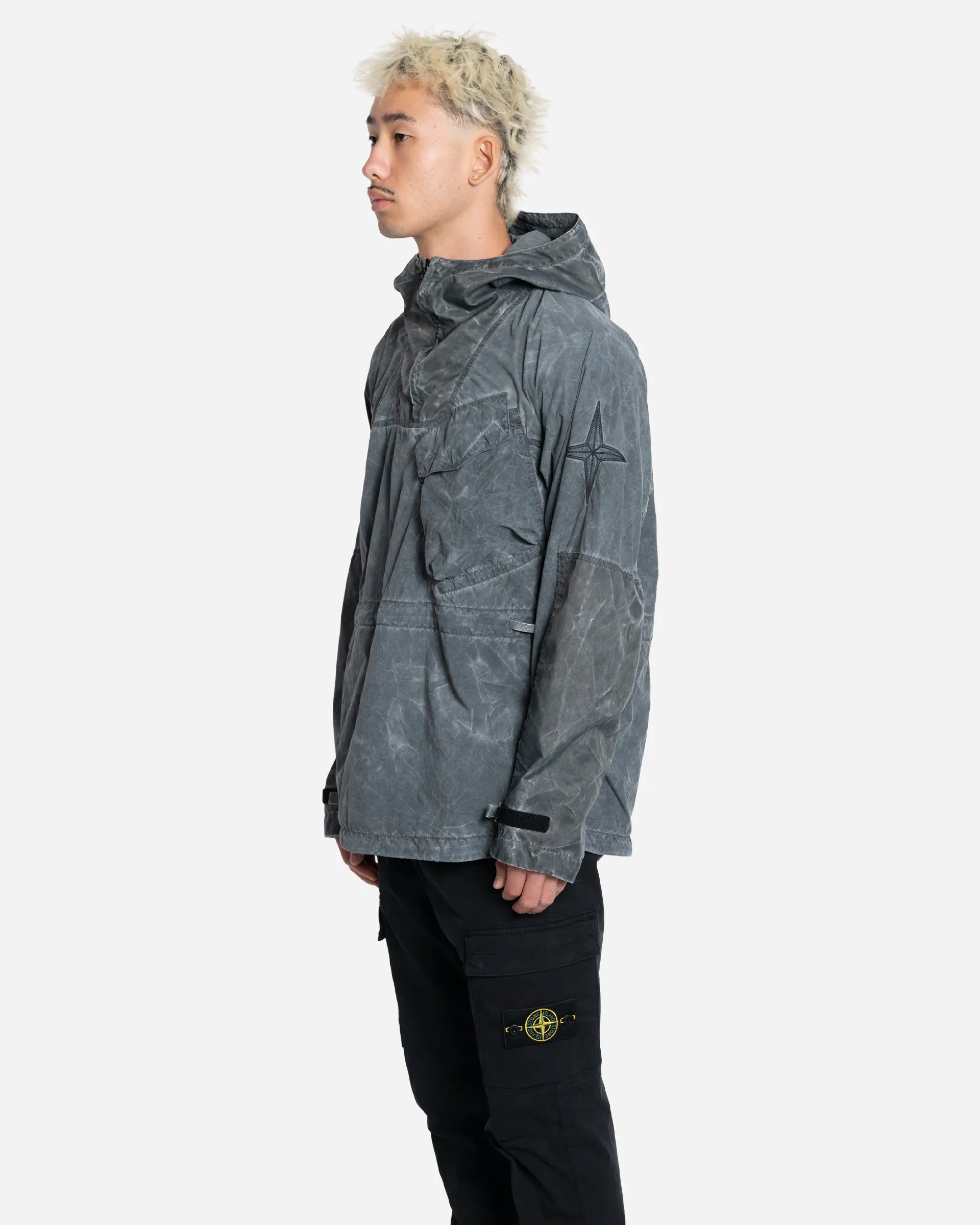 Veste à Capuche en Toile de Nylon Enduite