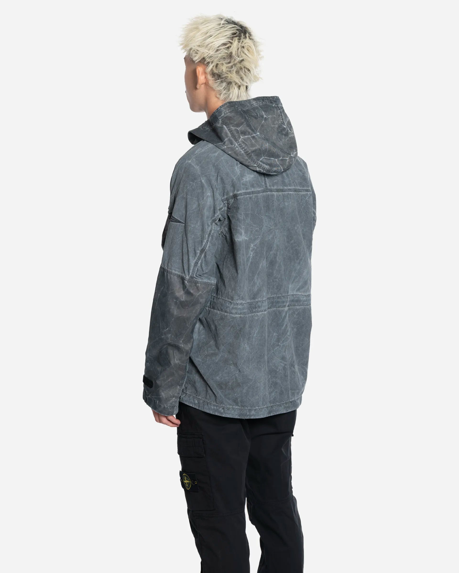 Veste à Capuche en Toile de Nylon Enduite