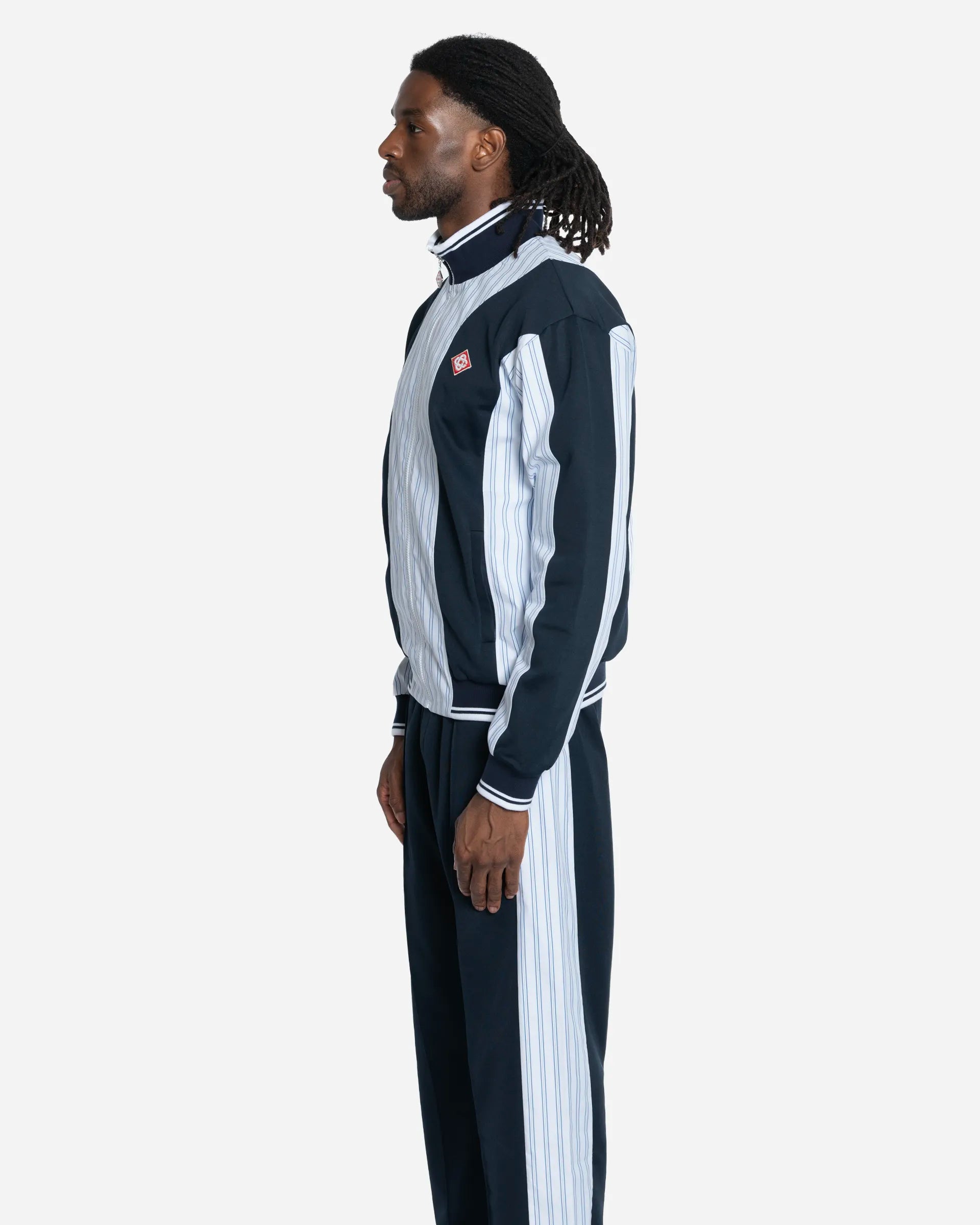 Veste de Survêtement à Empiècements à Fines Rayures