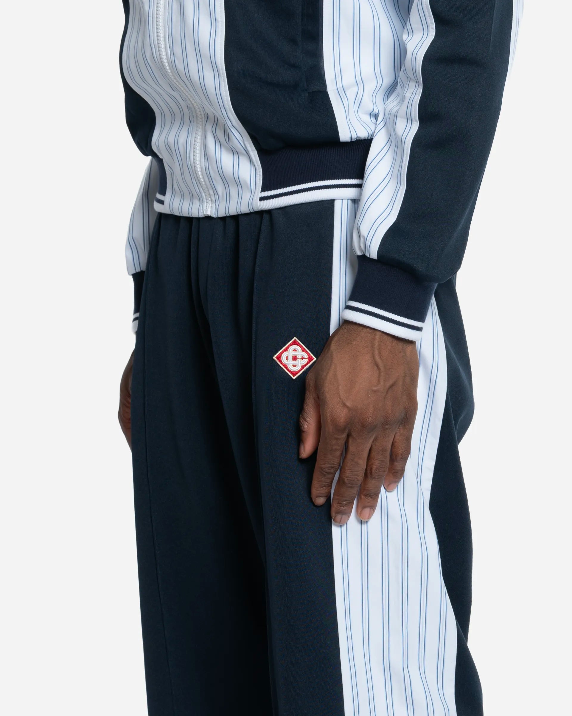 Pantalon de Survêtement à Empiècements à Fines Rayures