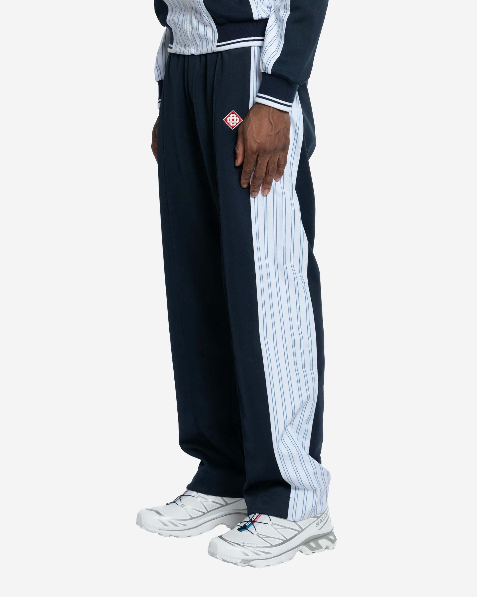 Pantalon de Survêtement à Empiècements à Fines Rayures
