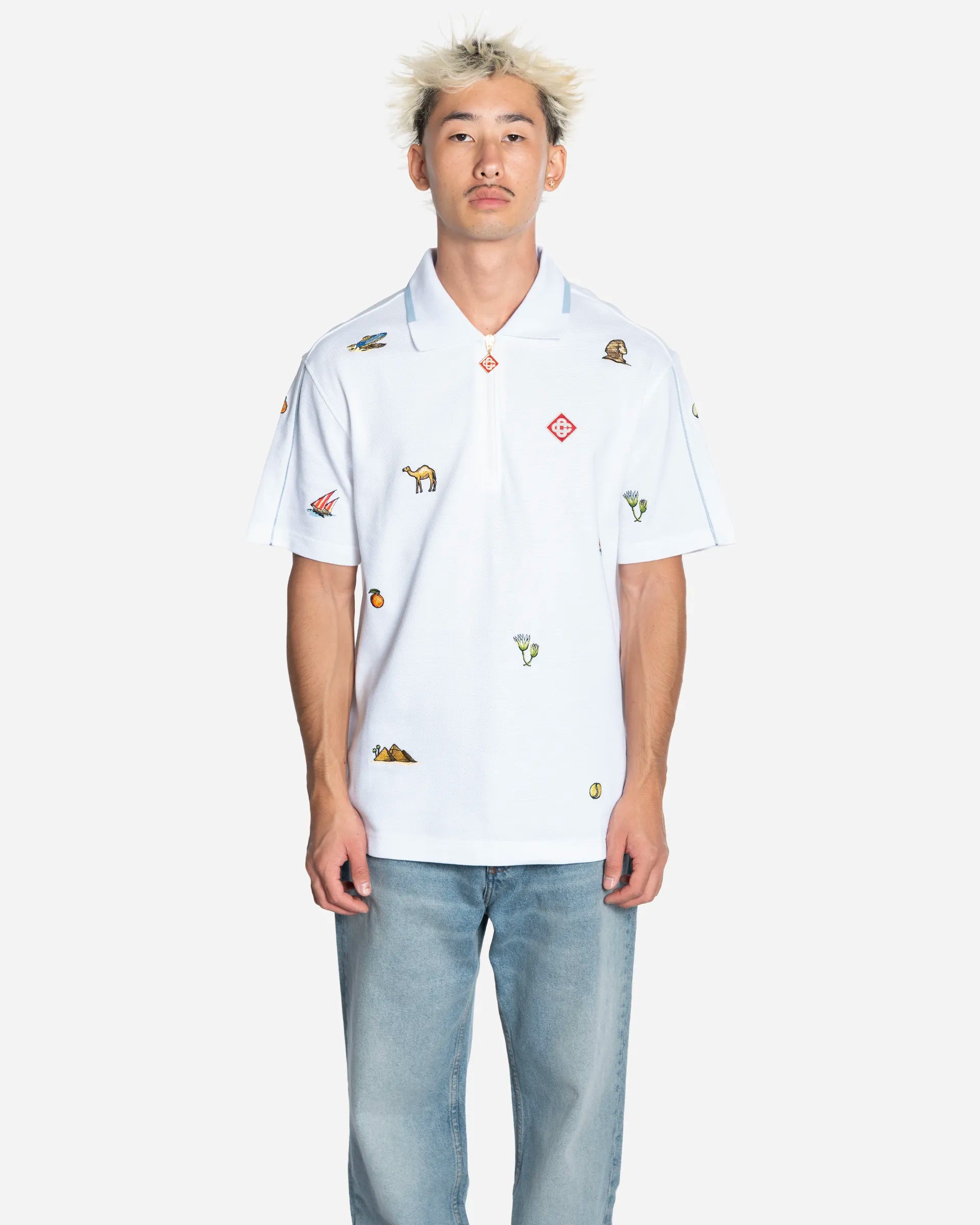 Polo à Demi-Zip Brodé