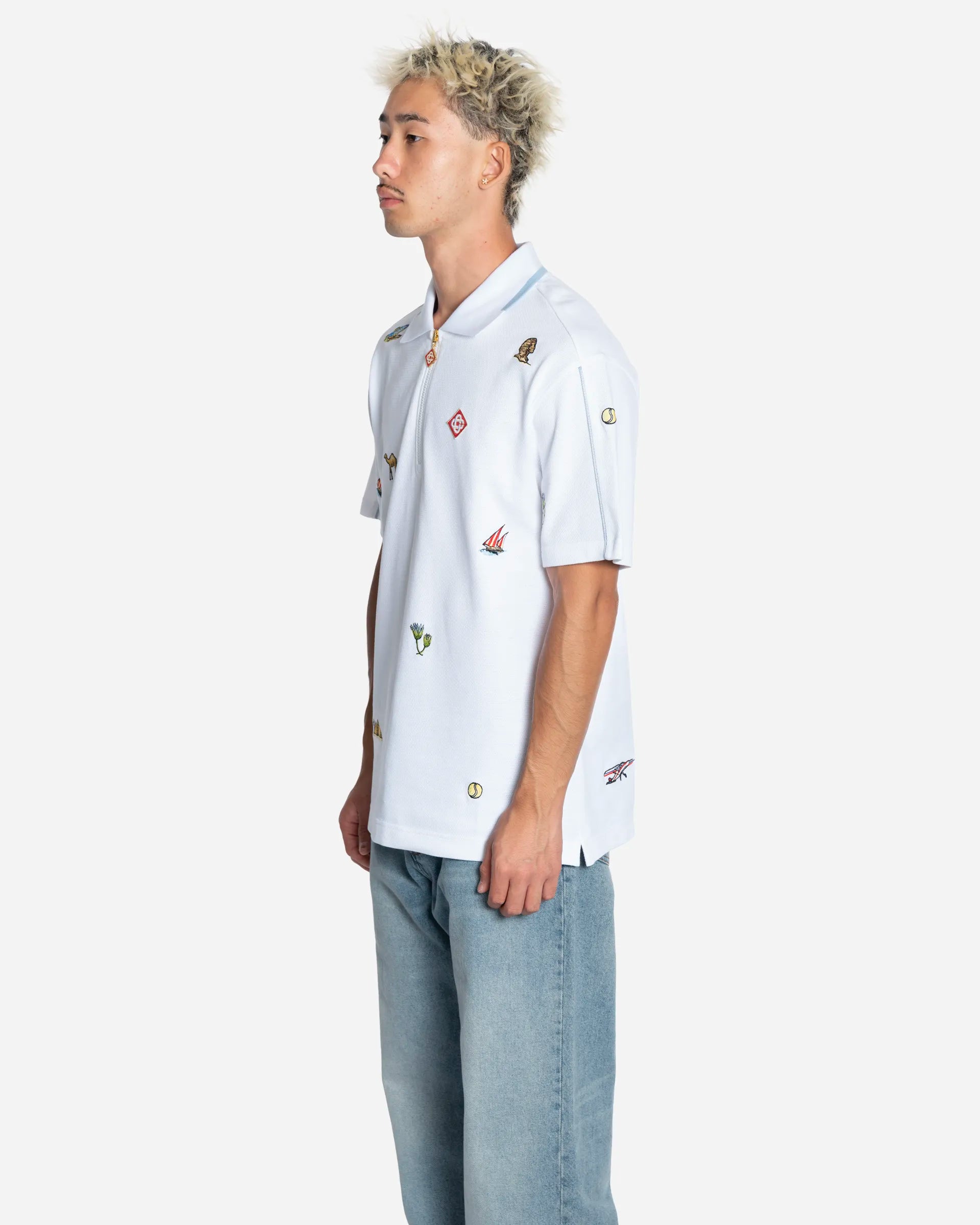 Polo à Demi-Zip Brodé