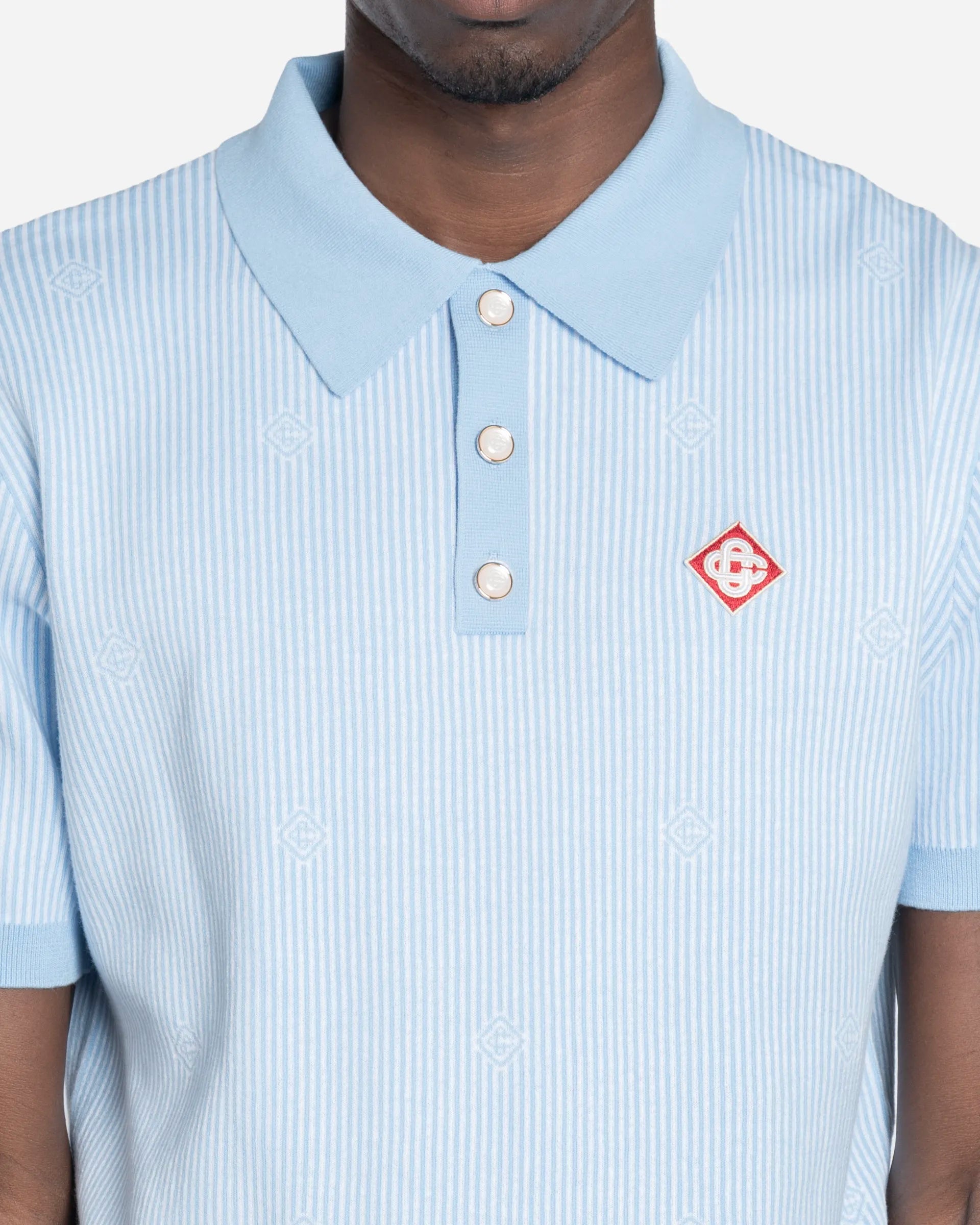 Light Blue Fine Stripe Polo