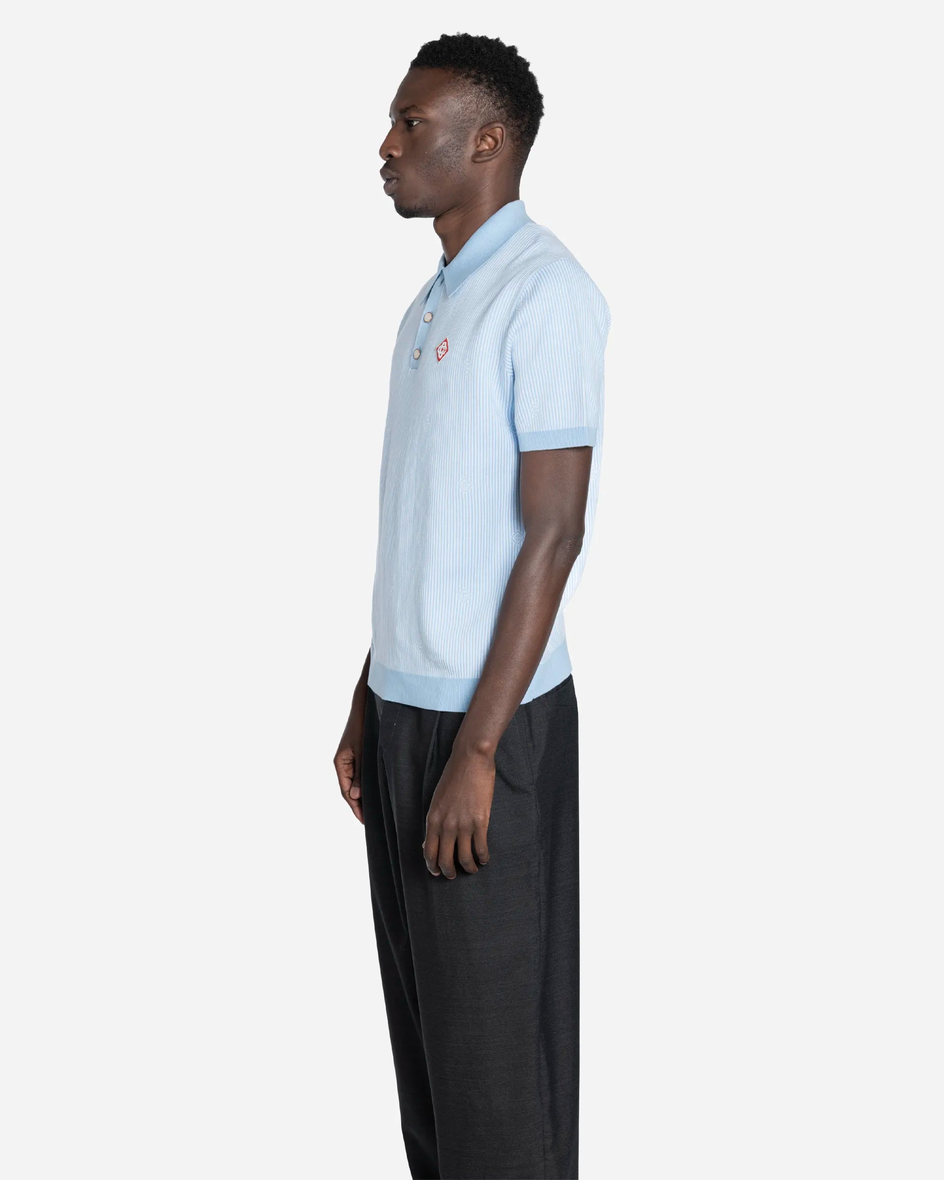 Light Blue Fine Stripe Polo