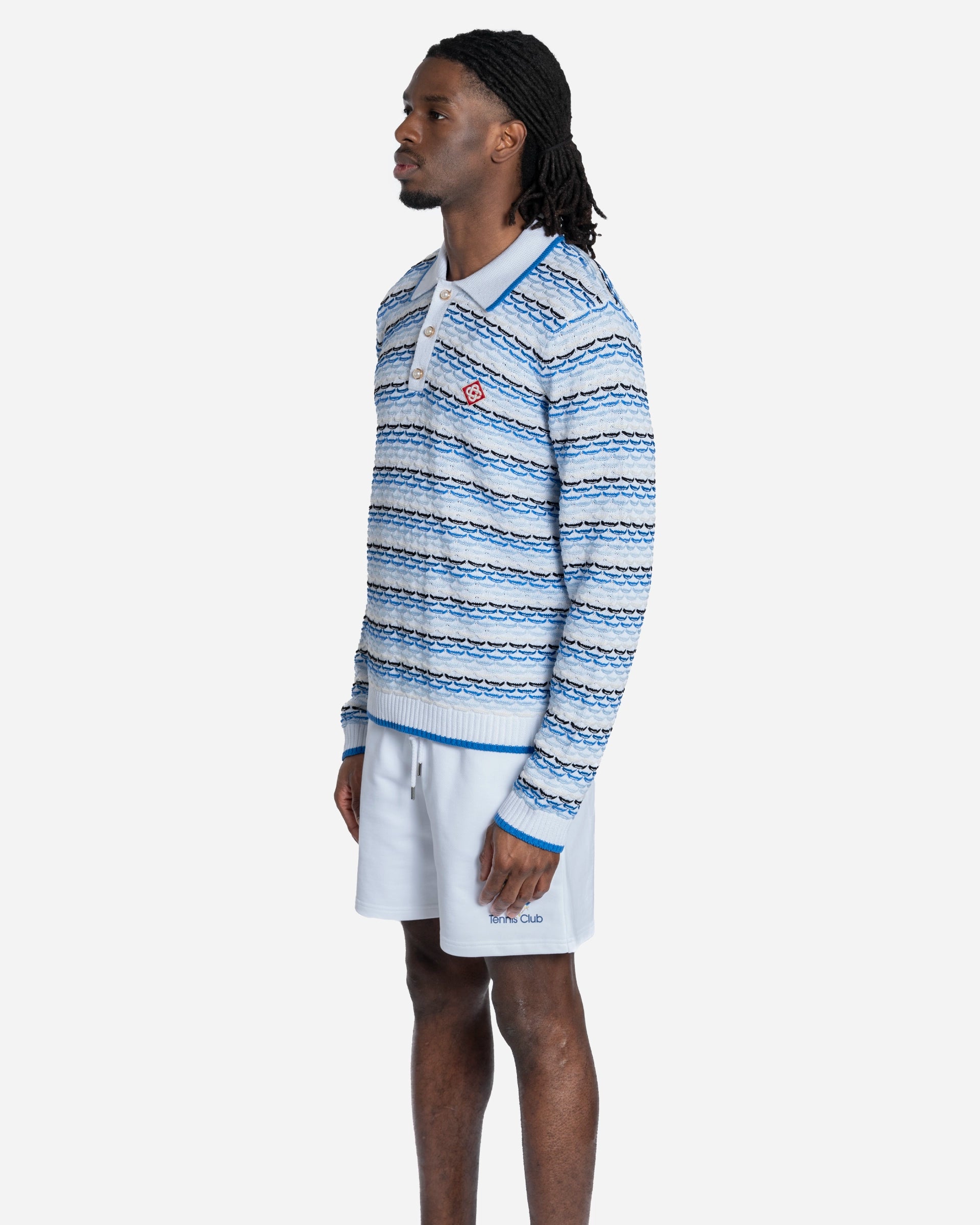 Polo à Manches Longues en Point de Tricot