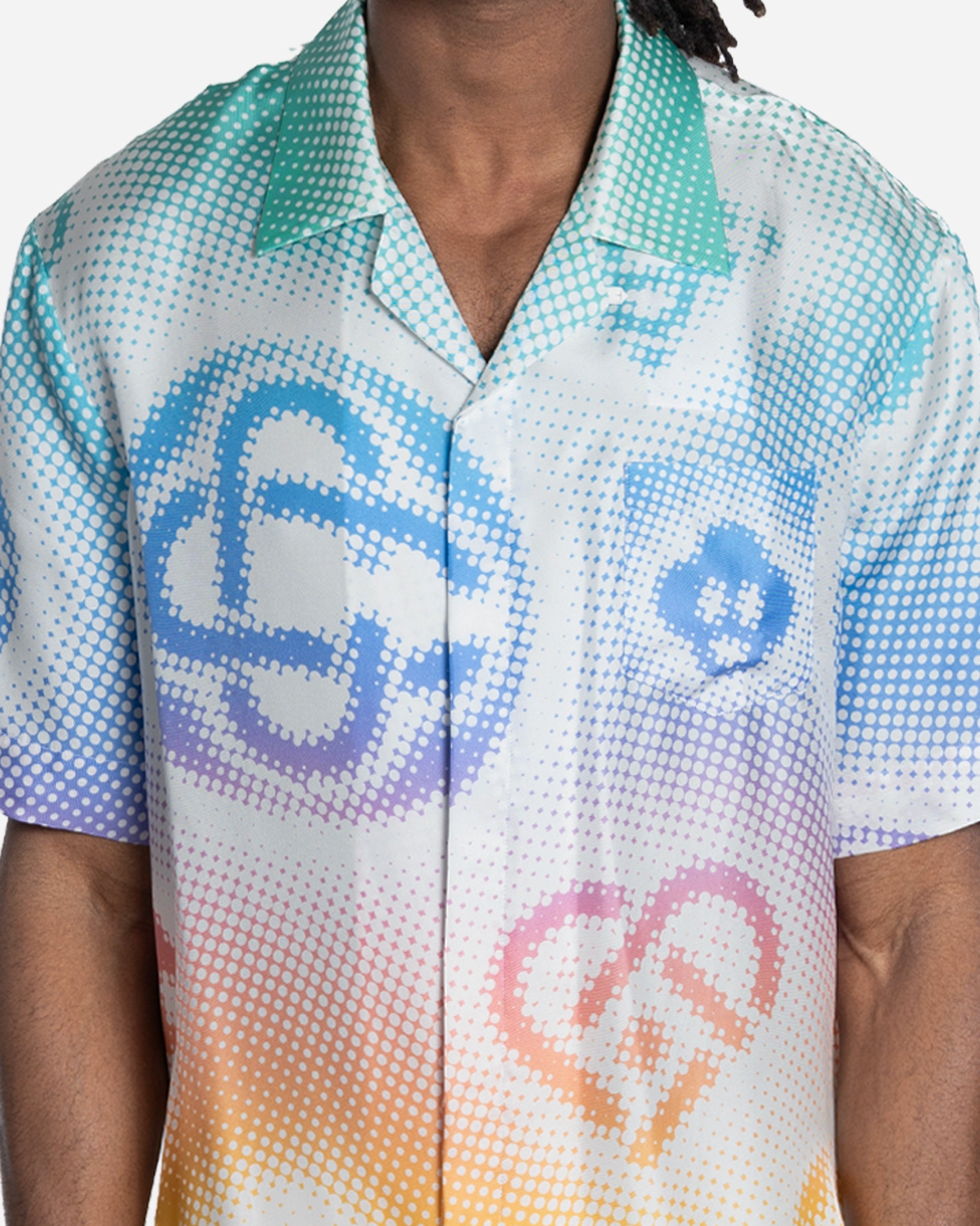 Chemise en Soie à Manches Courtes à Logo Halftone
