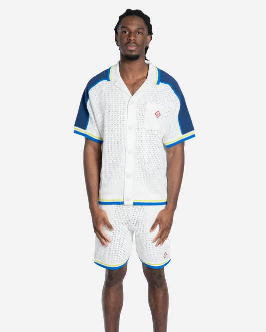 Chemise de Tennis en Crochet White/Blue