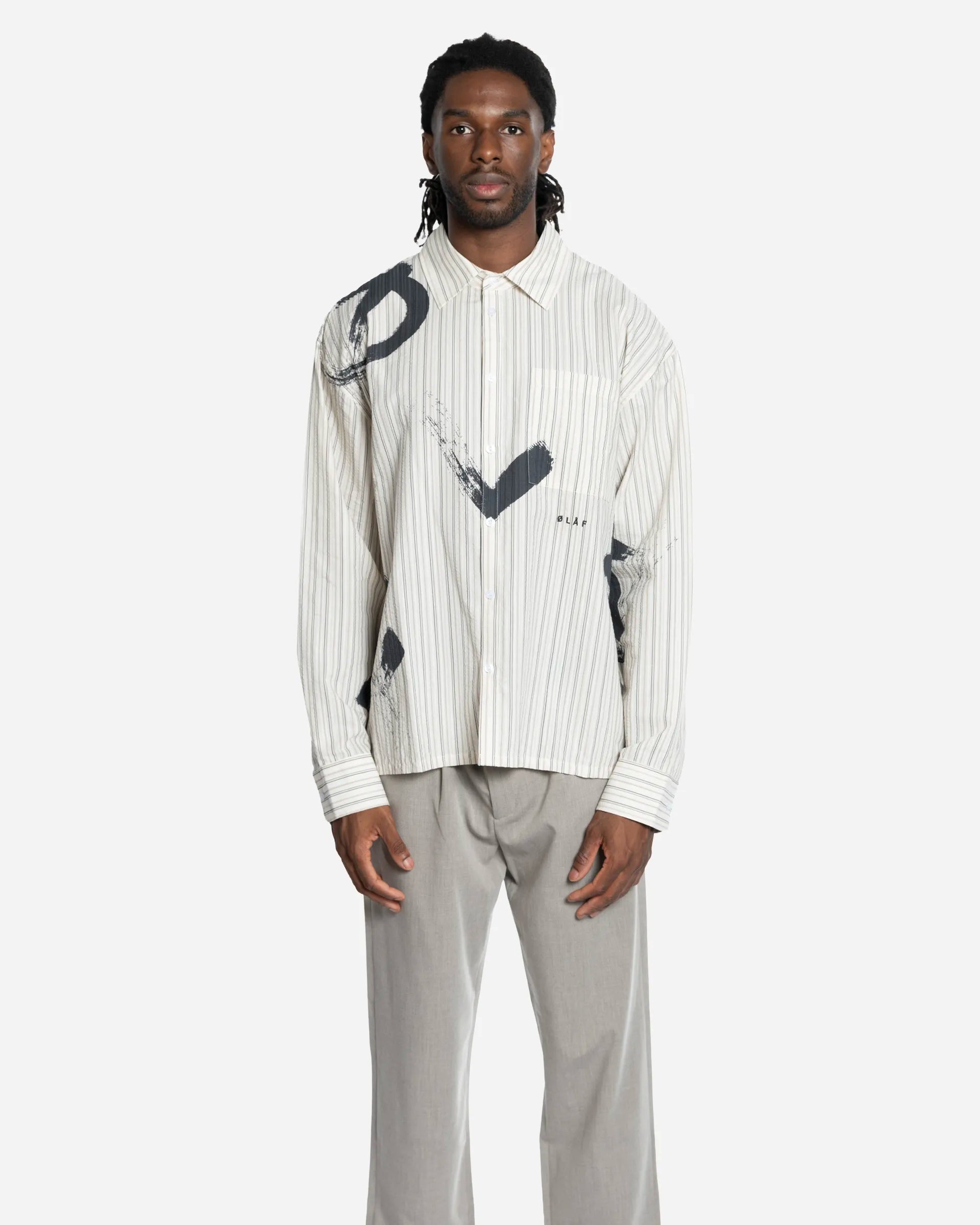 Chemise Brushstroke Logo Stripe