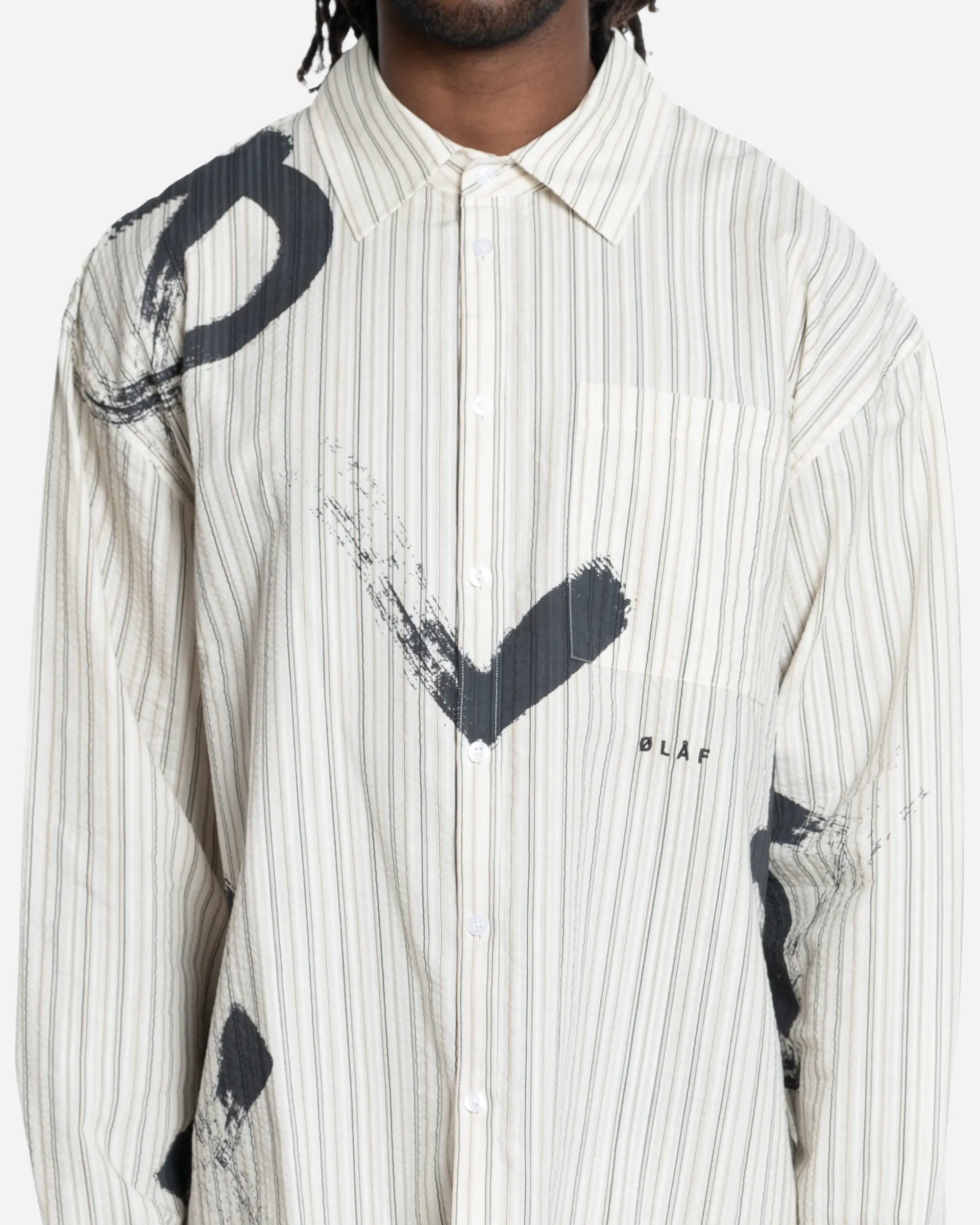 Chemise Brushstroke Logo Stripe