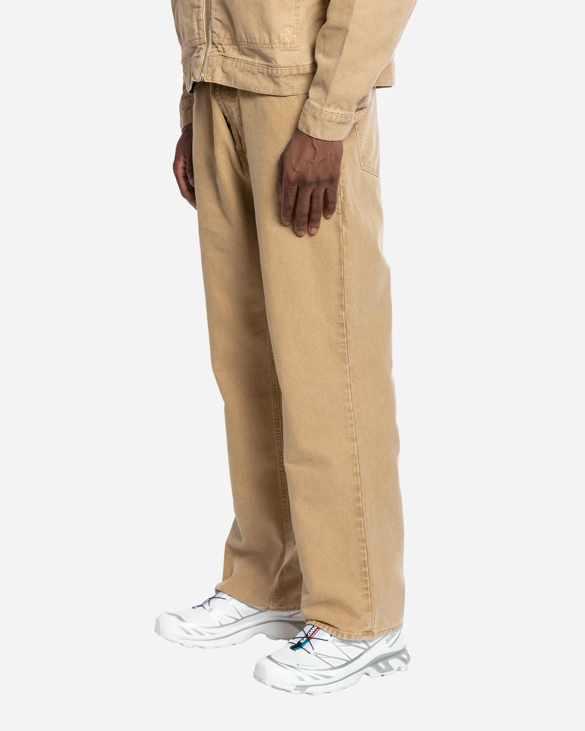 Pantalon Regular en Toile de Coton Lavée