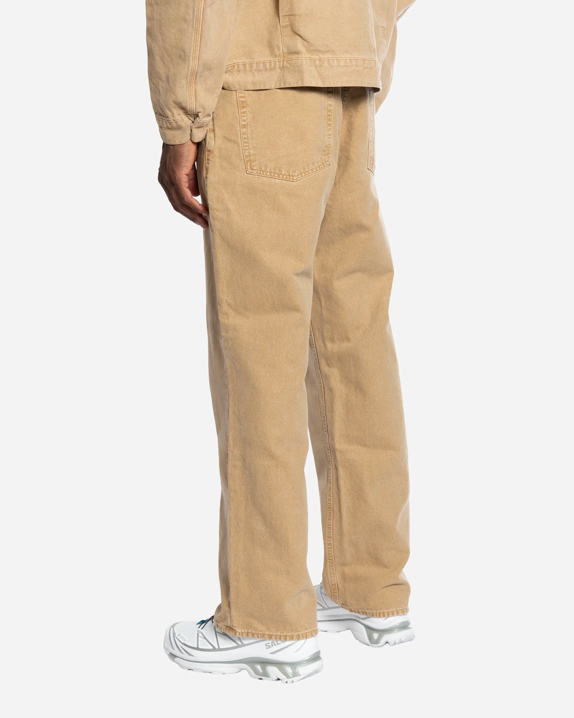 Pantalon Regular en Toile de Coton Lavée
