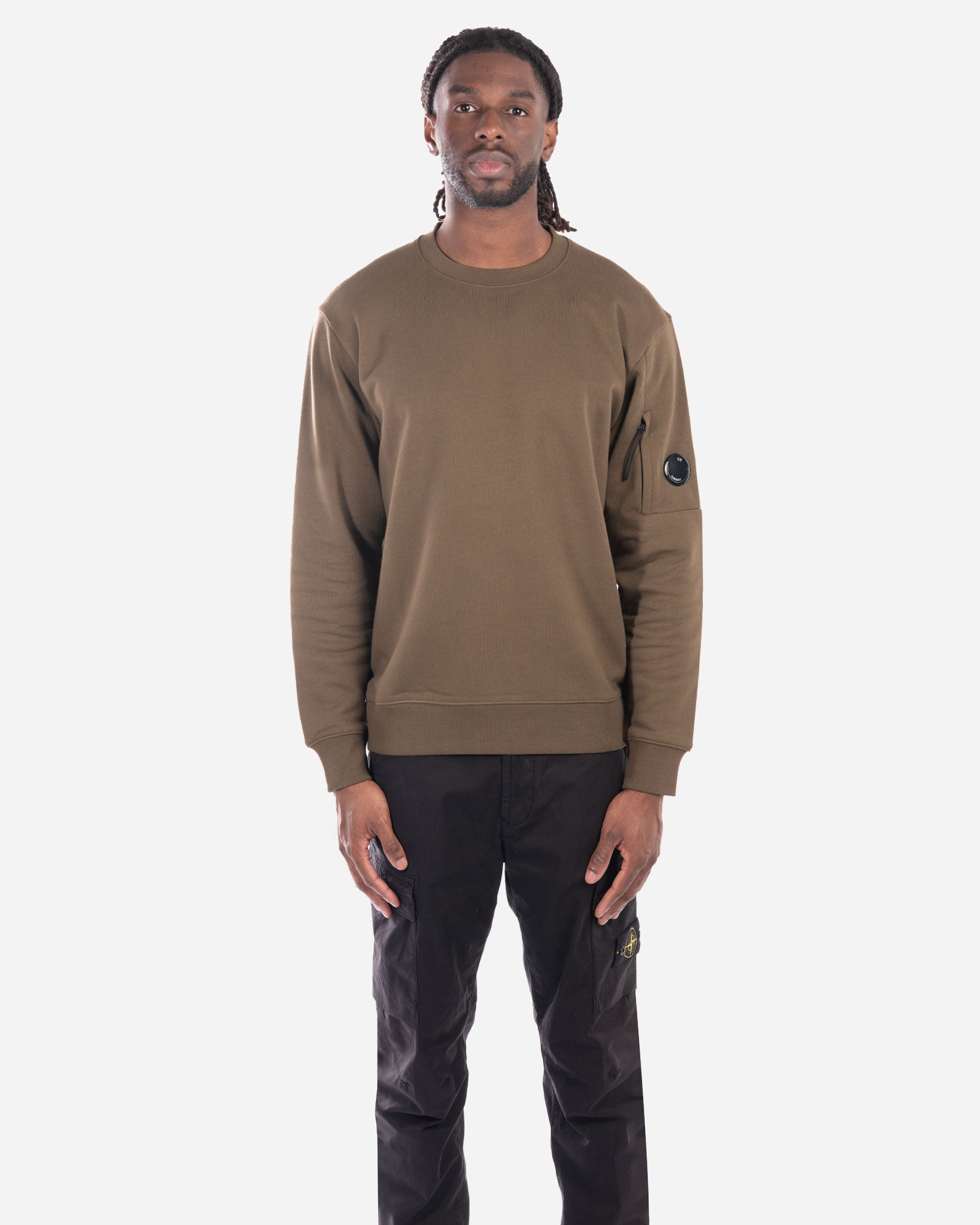 Pull à Col Ras du Cou en Coton Brossé