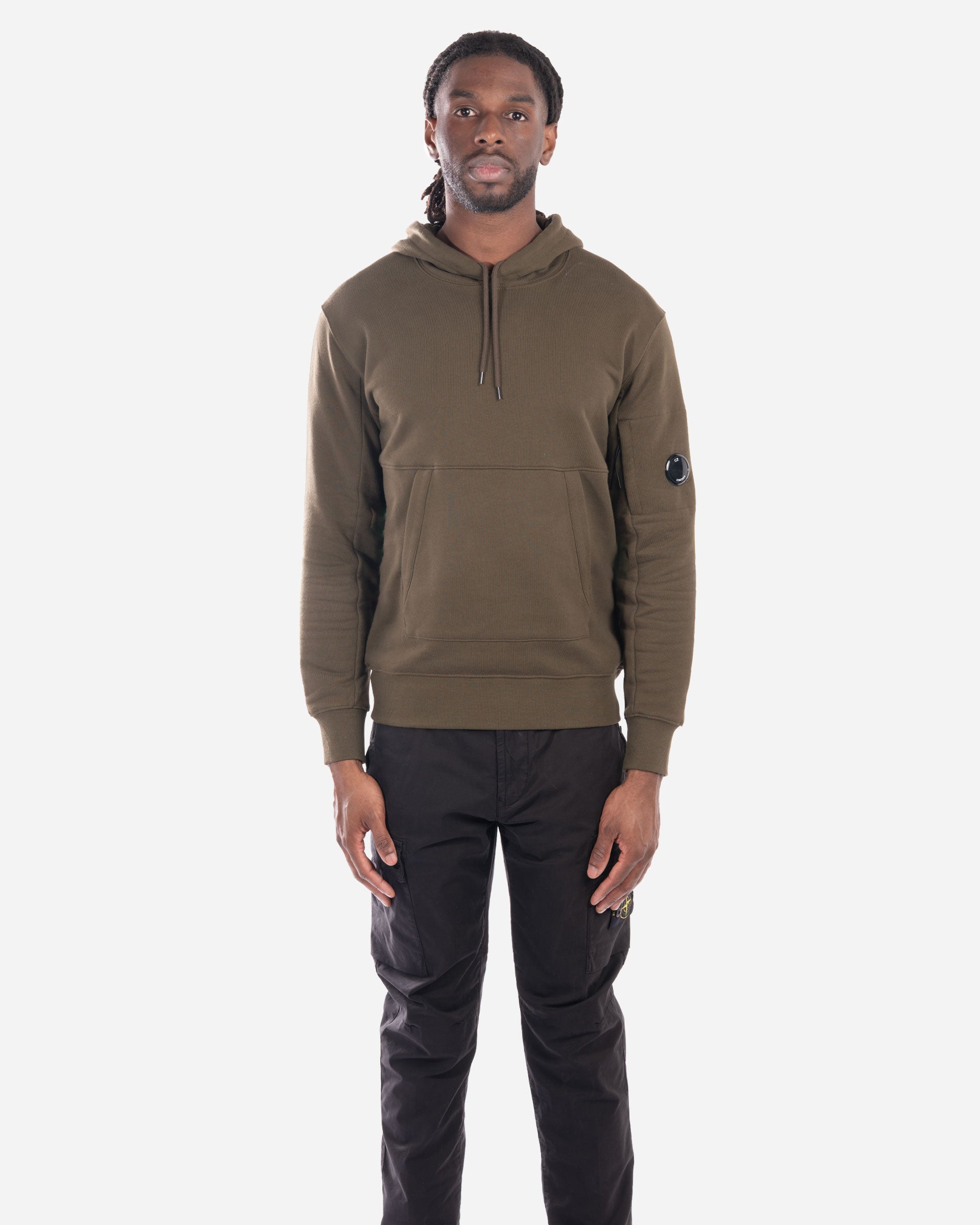 Sweatshirt à Capuche en Coton Brossé