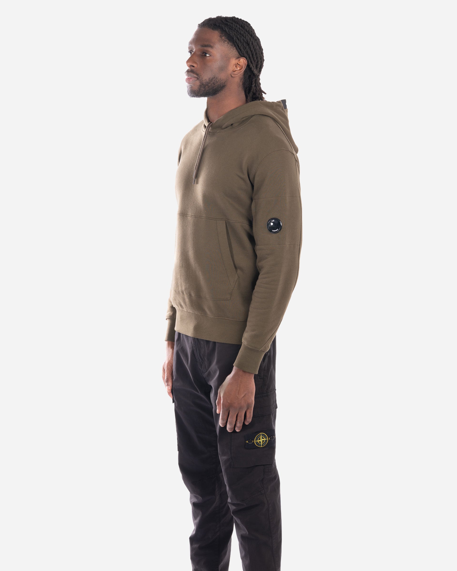 Sweatshirt à Capuche en Coton Brossé