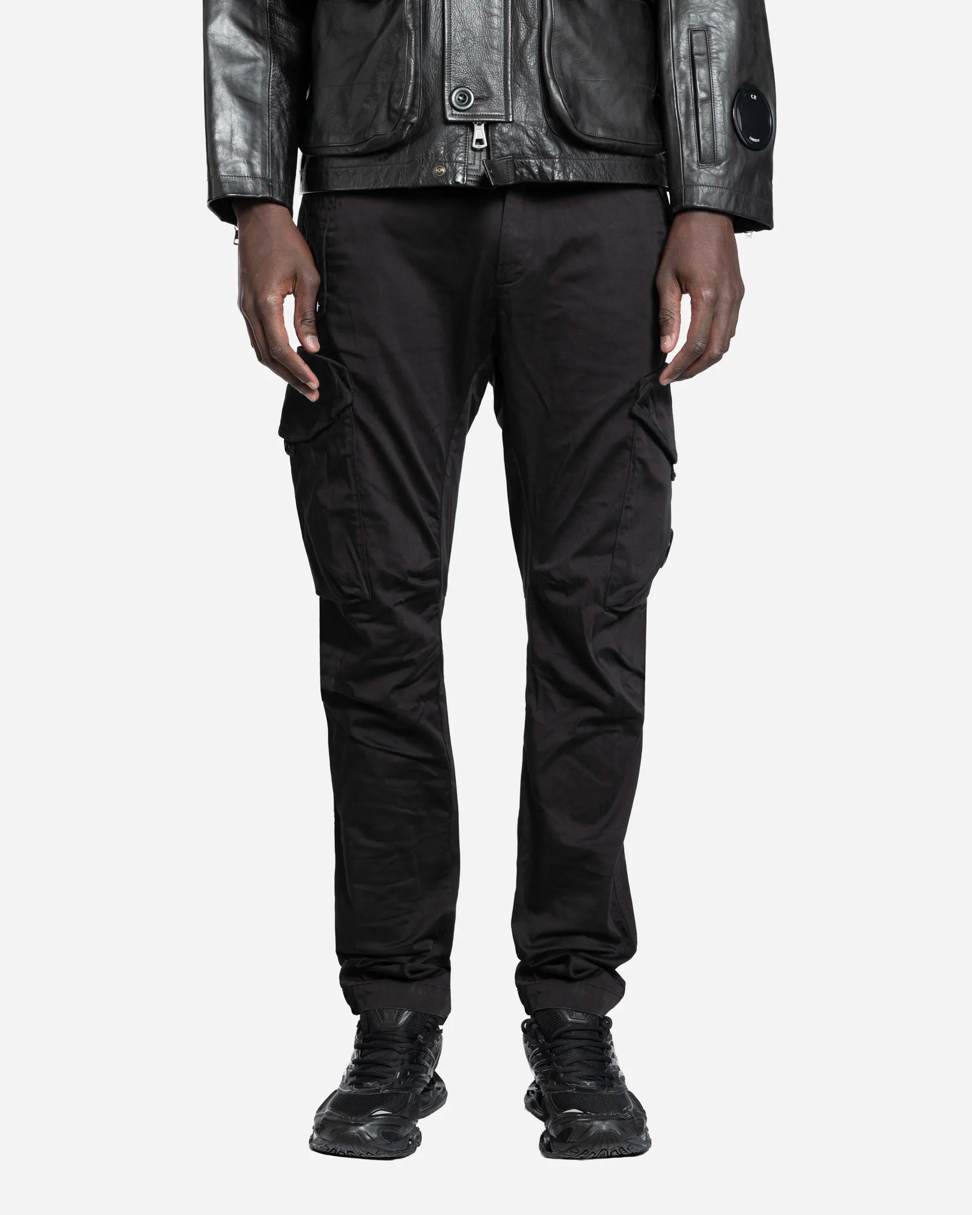 Lens Stretch Cotton Satin Cargo Pants