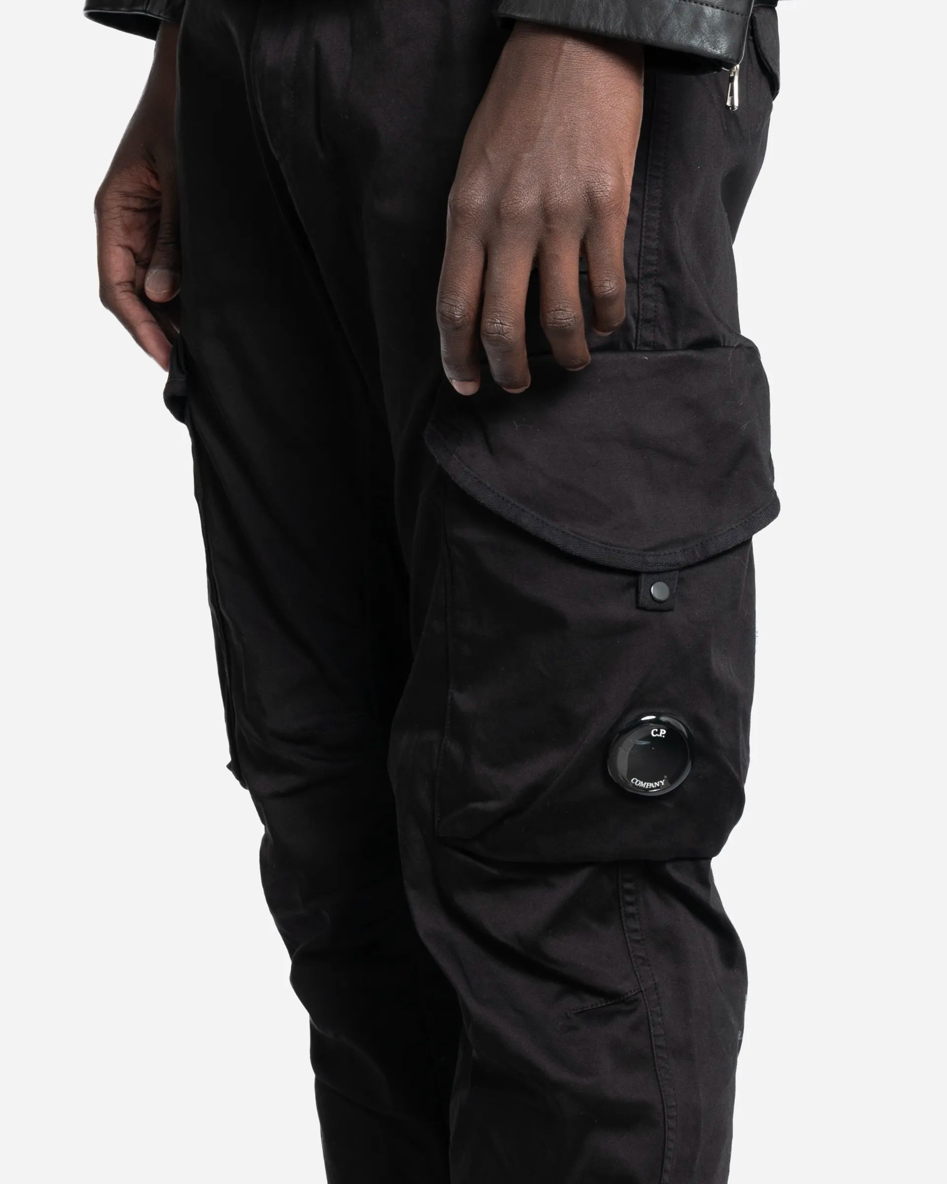Lens Stretch Cotton Satin Cargo Pants
