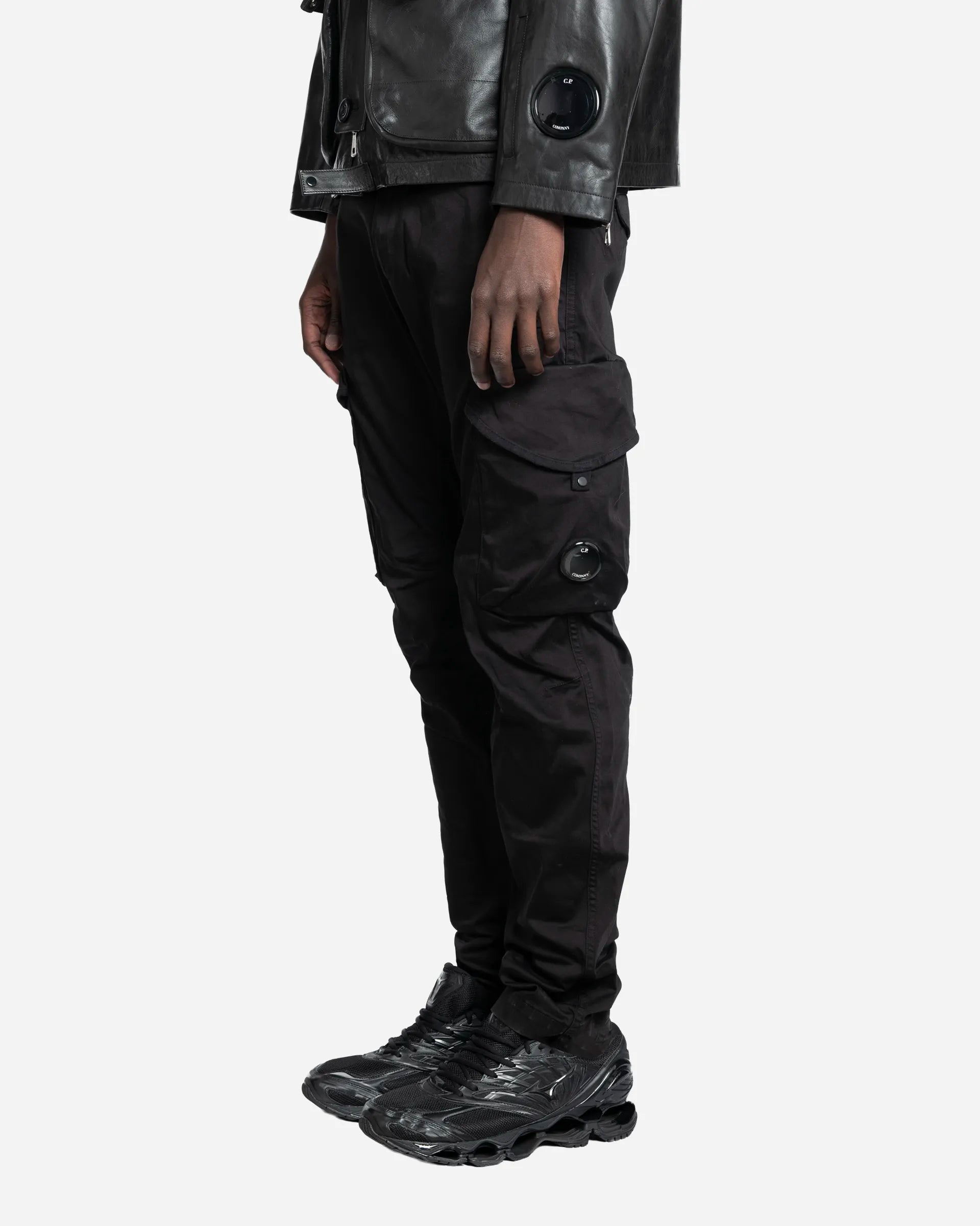 Lens Stretch Cotton Satin Cargo Pants