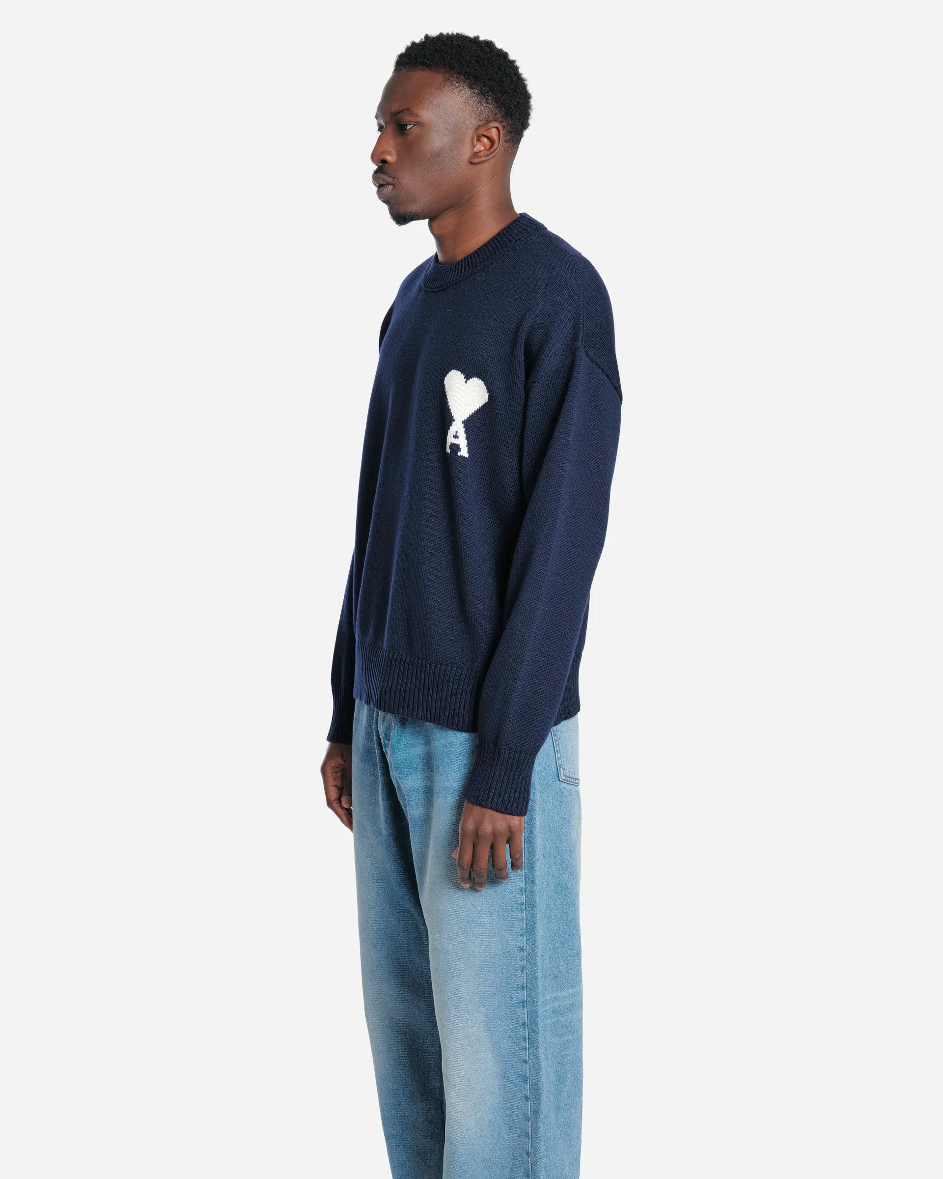 Pull Col Rond Ami de Coeur en Laine et Coton