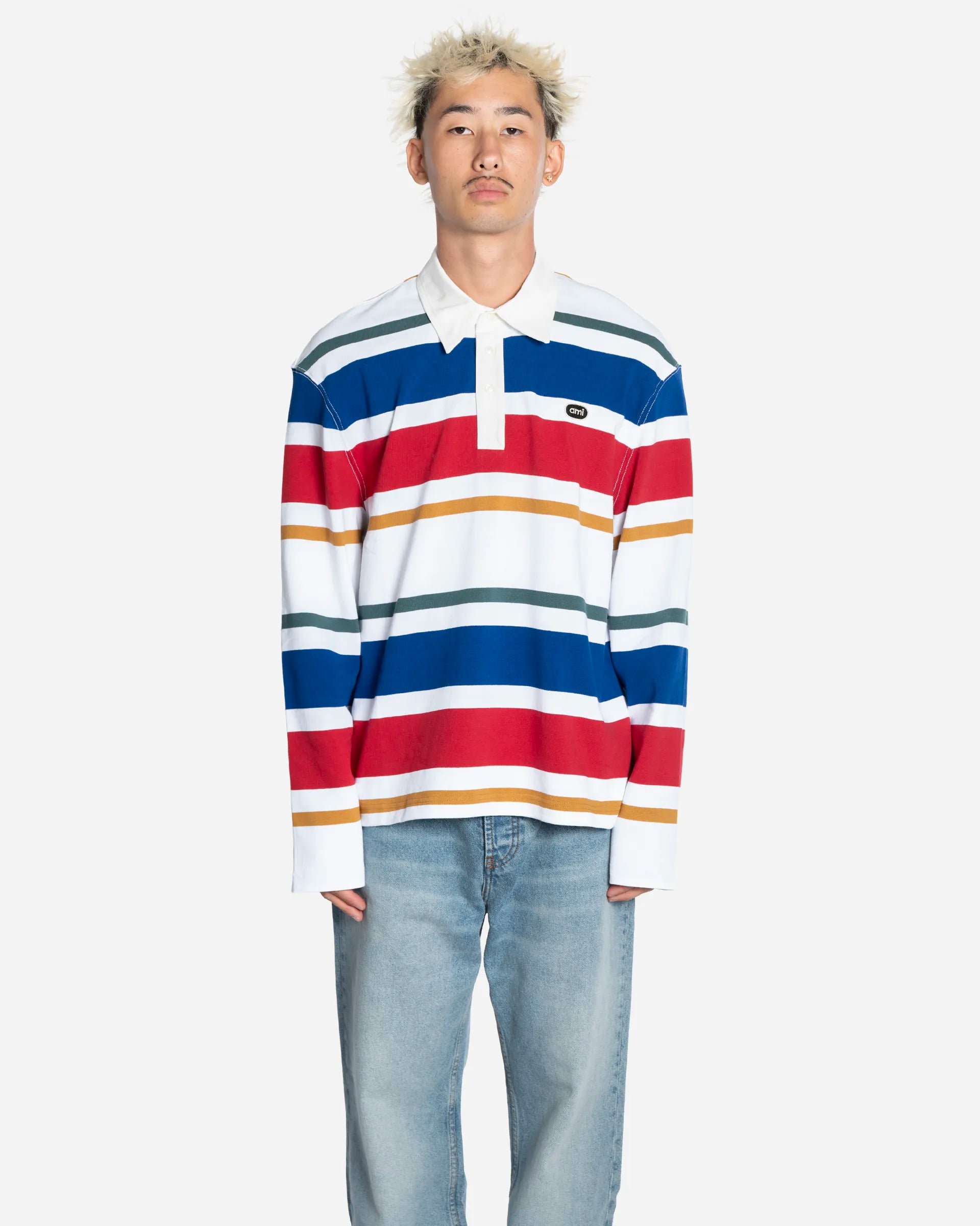 Polo Multicolore à Rayures en Coton Patch