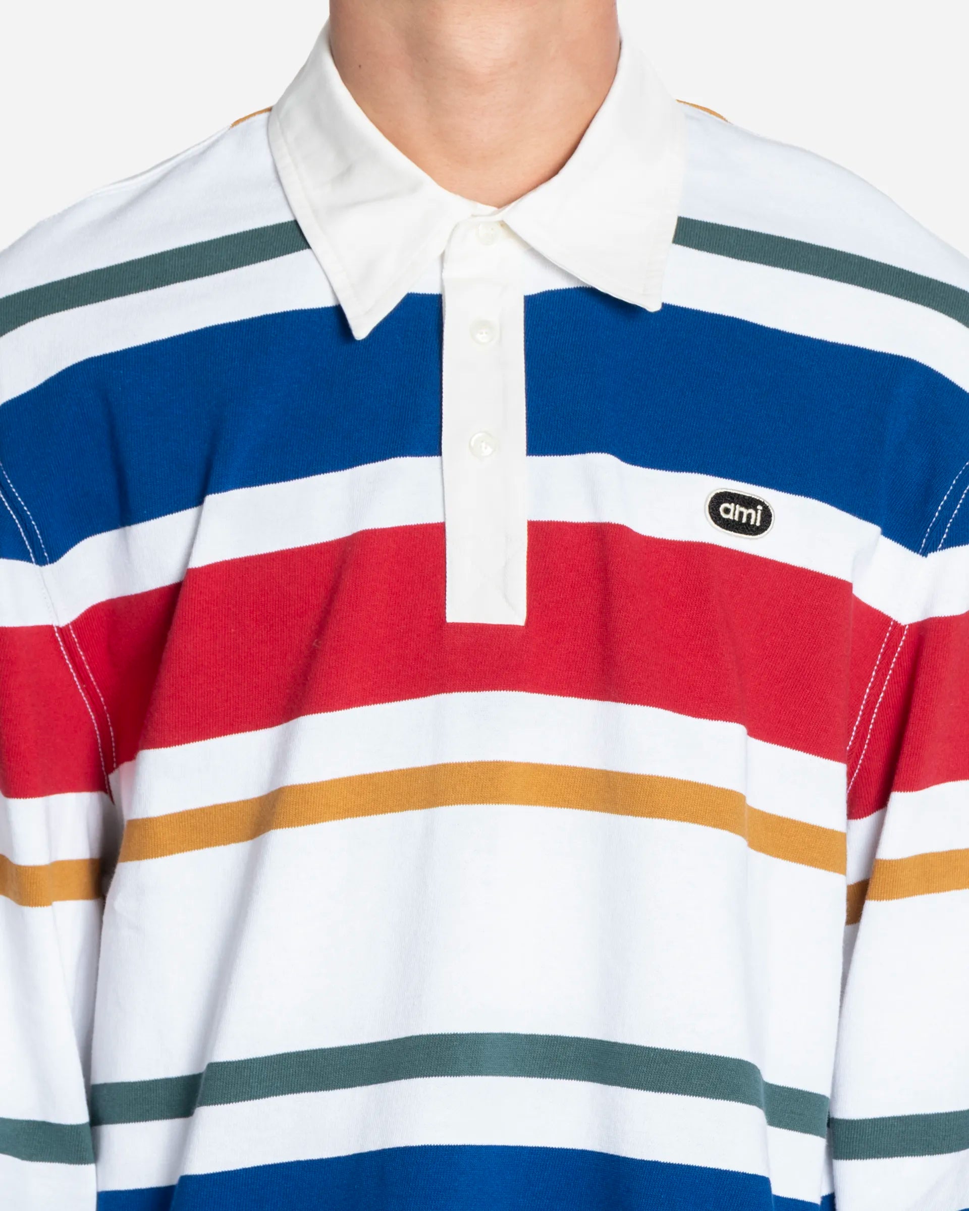 Polo Multicolore à Rayures en Coton Patch