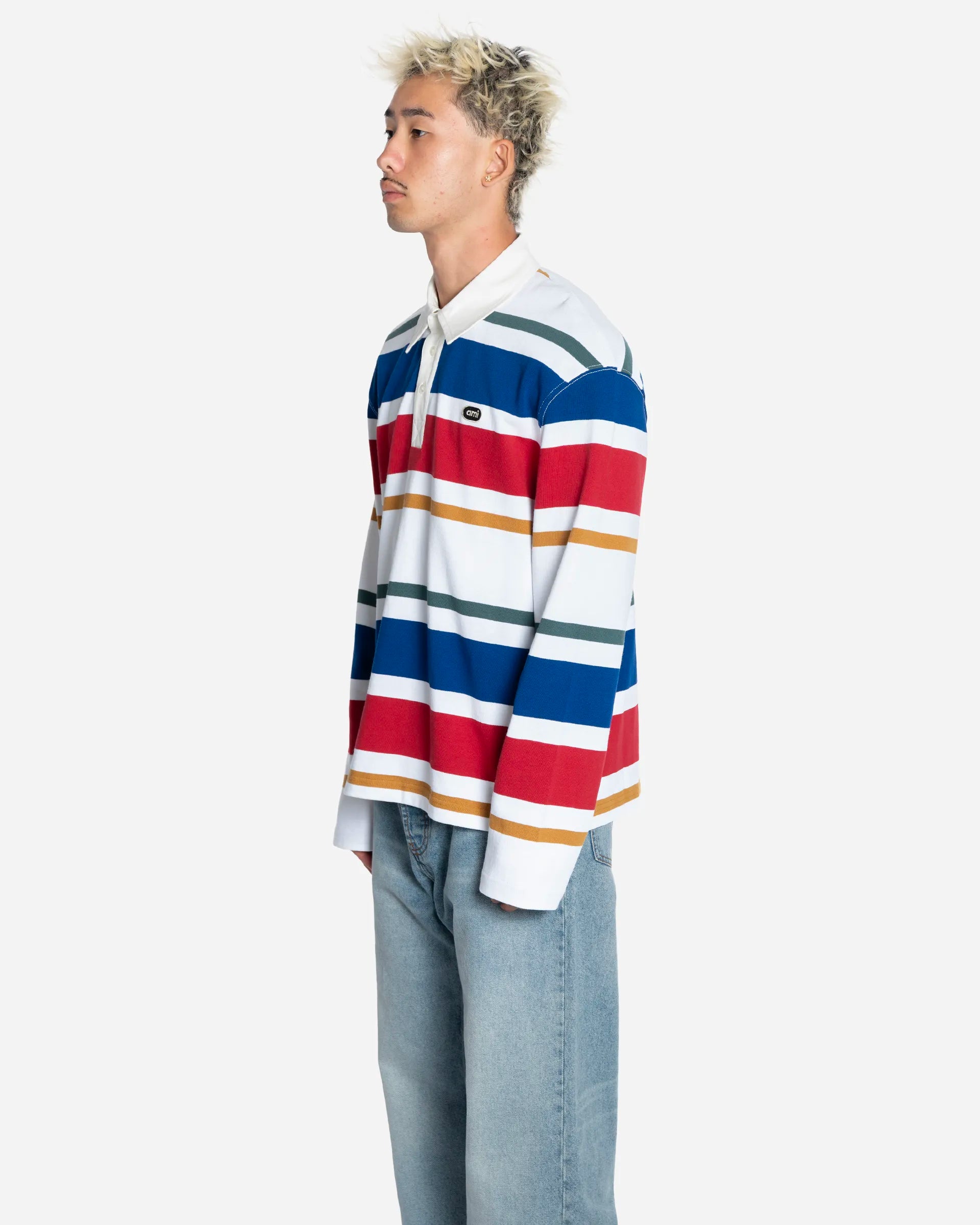 Polo Multicolore à Rayures en Coton Patch