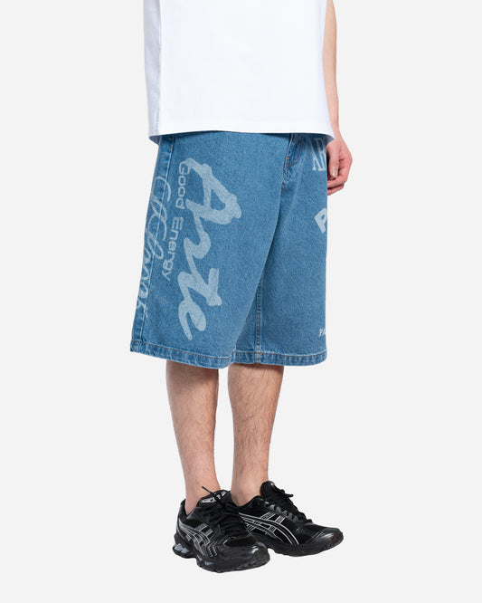 Arte Marque Short en Jean à Imprimé Logo