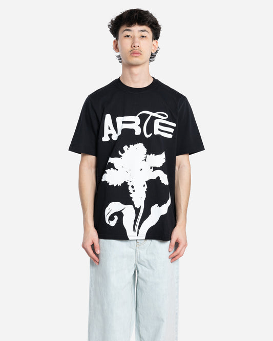 Arte Marque T-Shirt à Imprimé Floral Black Faceside