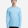 Comme Des Garçons Shirt Men's Long Sleeve Logo T-shirt Blue Front View