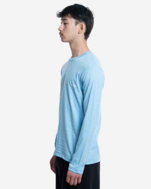 Comme Des Garçons Shirt Men's Long Sleeve Logo T-shirt Blue Side View