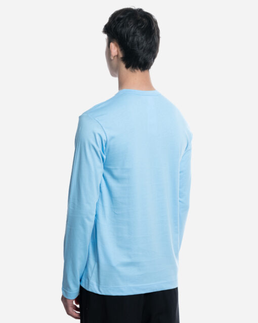 Comme Des Garçons Shirt Men's Long Sleeve Logo T-shirt Blue Back View